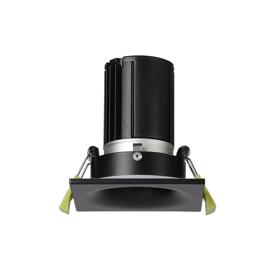 DM200833  Bruve 10 Tridonic Powered 10W 4000K 810lm 24° CRI>90 LED Engine Matt Black Fixed Square Recessed Downlight, Inner Glass cover, IP65